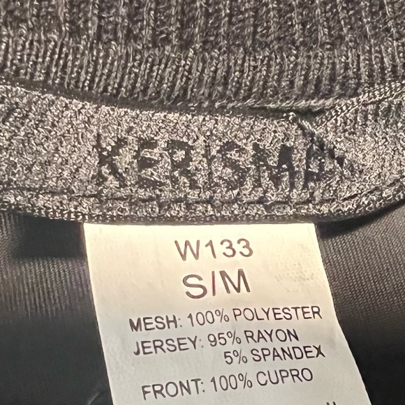 Kerisma brand Black Mesh, Satin, Jersey tee 3/4” sleeve Top - Picture 9 of 10